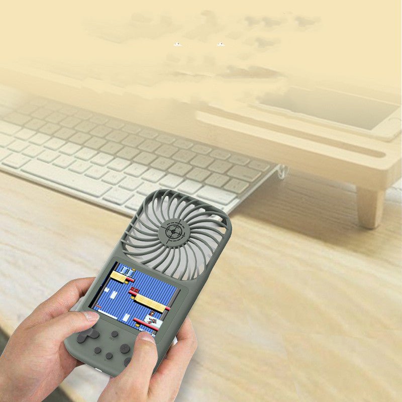 Gaming Mini Videogames Machine Player Mini Summer Handheld Fan Personal Games Console Fan for Office Outdoor Travel